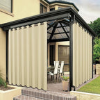 BONZER Outdoor Curtains for Patio Waterproof Thick Privacy Wide Grommet Light Filtering Outside Curtains for Porch Pergola Gazebo Deck, 1 Panel, 110W x 120L inch, Cream