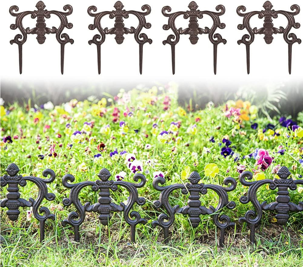 sungmor cast iron brown flower bed edging, main product view