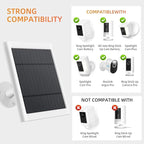Solar Panel for Ring Camera, 3 Pack 4W Solar Charger Compatible with Rings Spotlight &All-New Stick Up Outdoor Cam Battery, 10ft Long Cable with USB-C to Ring Barrel Plug Adapter