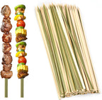 200 Pcs 12inch Natural Green Flat Wide bamboo kabob skewers for grilling Fruit Sticks Kebabs appetizers Barbecue Kababs Party mini wooden bbq skewers