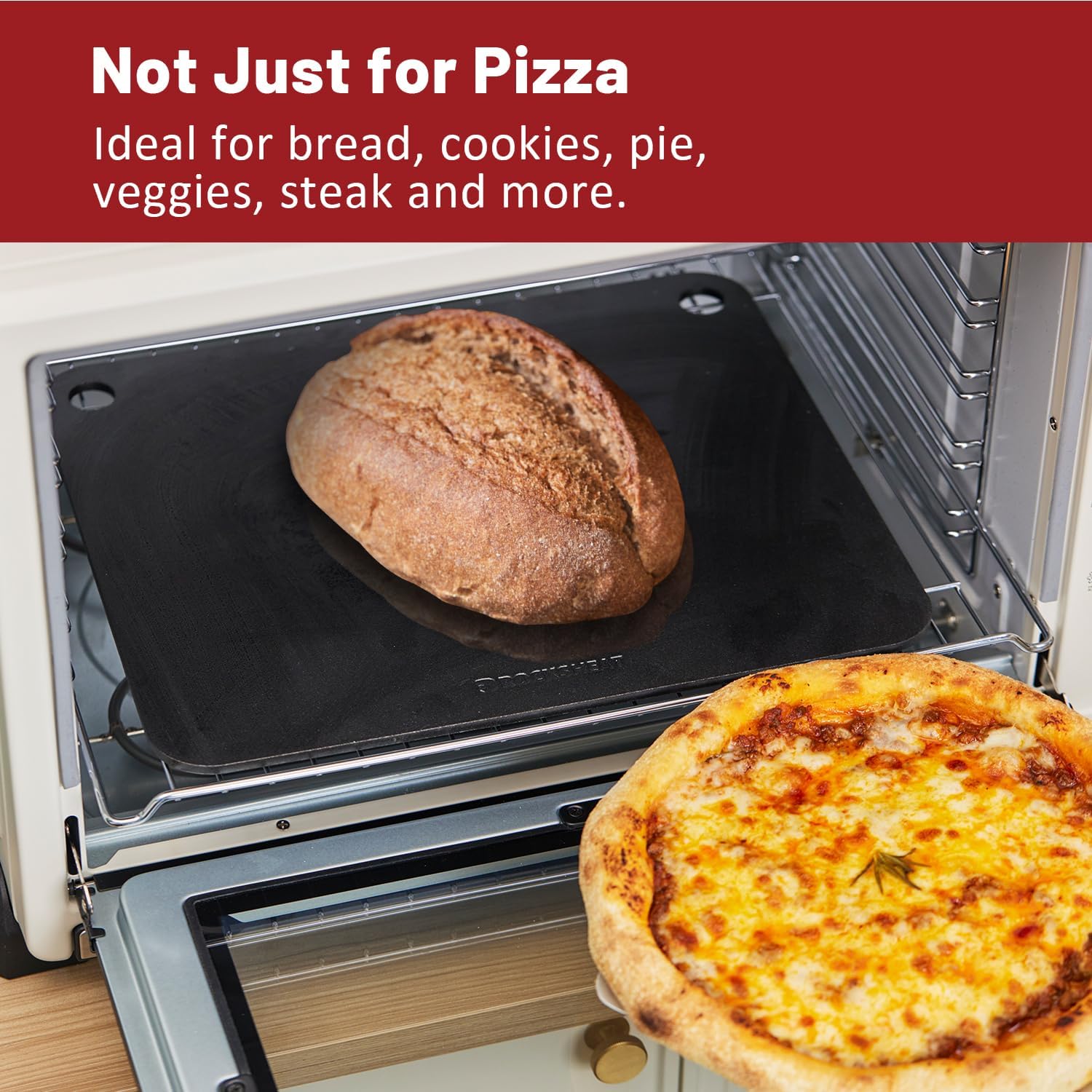 Pizza Steel Baking Steel, 16 x 13.4 Inch Heavy Duty Carbon Steel Pizza Baking Plate, 20X Faster Heating for Crispy Pizza Crust & Artisan Bread, Ideal for Oven Grill Home & Commercial Use