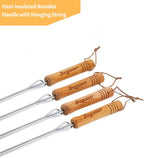 Begatter Smores Sticks, Marshmallow Sticks for Fire Pit, 30" Long Extendable Heavy Duty Roasting Sticks for Hot Dogs Vegetables S'mores over Campfire, 4 Pack