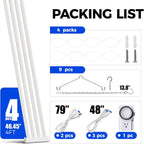Barrina TX-L84 4FT LED Grow Light, 336W (4 x 84W), 4 Panels Wider Coverage | Pinkish White Full Spectrum, Linkable to 4, High PPFD, Hanging Plant Stand with Grow Light for Indoor Seedling, Timer, 4 Pack