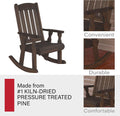 Amish Heavy Duty 600 Lb Mission Pressure Treated Rocking Chair (Dark Walnut Stain)
