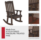 Amish Heavy Duty 600 Lb Mission Pressure Treated Rocking Chair (Dark Walnut Stain)