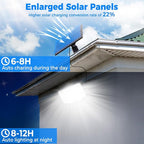 Peasur 6 Pack Solar Motion Lights Outdoor, 318 LED Solar Security Light with 3 Modes, IP65 Waterproof Powered Flood Lights for Outside Garden Patio Garage Yard Backyard