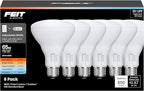 Feit Electric BR30 LED Light Bulb, 65W Equivalent, Dimmable, 650 Lumens, 5-Color Adjustable White, 90+ CRI, General Purpose Flood & Track Lighting, 25,000-Hour Lifetime, BR3065DM/6WYCA/6, 6 Pack