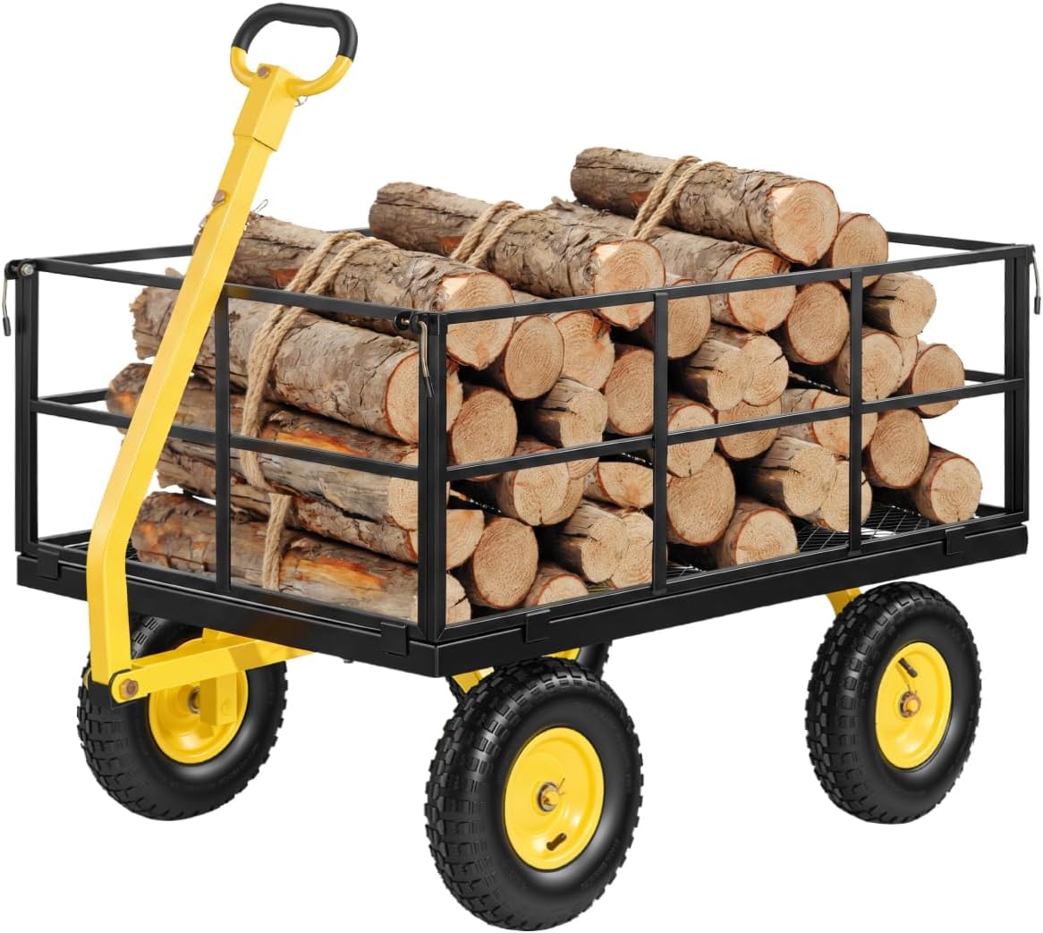 vevor steel garden cart, 1400 lbs heavy duty, main product view