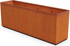 Plantercraft Large Rectangular Planters for Outdoor Plants - 96 Inch Corten Steel Planter, Extra Large Outdoor Planter Box for Patio Privacy & Landscaping