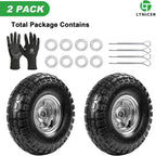 10" heavy-duty replacement tires, 4.10/3.50-4" for gorilla carts,hand on a desk or shelf