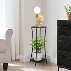 YINMIT Plant Stand Indoor,Round Potted Holder Rack,Flower Pot Stand Shelf,Round Supports Rack,Corner Plant Shelf for Balcony Garden Patio Living Room,Black