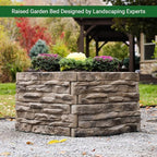 Raised Garden Bed Outdoor Tan/Brown Ledgestones Composite Polyurethane Natural Look Stone Garden Planter Box (4-Pack)
