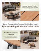 Outdoor Patio Furniture Set, 4 Piece Half-Moon Aluminum Patio Conversation Sets Curved Sofa with PE Rope, All-Weather Outdoor Sectional Sofas with Modular Coffee Table & Cushions, Graphite