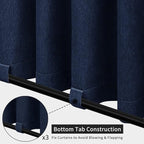 Easy-Going Linen Look Outdoor Curtains Waterproof Windproof Porch Curtains, Soft Thicken Outdoor Privacy Curtains for Patio, Gazebo, Grommet Top and Tab Bottom Drape, 1 Panel, 54x96 inch, Navy