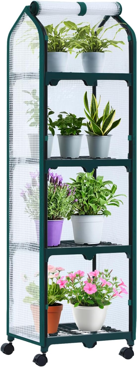 ohuhu mini greenhouse for indoor outdoor, small plastic, main product view