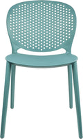 2xhome Modern Pool Patio Chair, Stackable Dining Side Chair for Indoor Outdoor Kitchen Living Room Restaurant, Blue