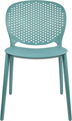 2xhome Set of 2 Patio Dining Chairs | Modern Stackable Outdoor Pool Side Chair | Weather Resistant Plastic for Yard, Porch, Balcony, Kitchen, Teal