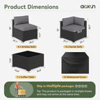 Aoxun 7 Piece Patio Furniture Set Wicker Rattan Patio Sectional Sofa Set Outdoor Seating Furniture with Thickened Cushion, Grey