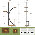 Plant Stand Indoor with Grow Lights - 2 Pack Corner Plant Shelf, 6 Tiered 47'' Indoor Plant Stands for Multiple Plants, K-Shaped Plant Rack Display Holder, Flower Stands for Living Room Patio Home