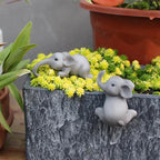 2-Piece Set Elephant Pot Huggers for Planters, Climbing Elephants Flower Pot Hugger, Hanging Plant Decorations for Pots, Cute Plant Pot Decorations for Home Garden Patio Fence Lawn Yard (Elephant)