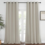 NICETOWN Bedroom Curtain Room Darkening Drapery 102 inches Length - Home Fashion Thermal Insulated Grommet Room Darkening Curtain for Living Room (Natural, 1 Panel, 52 x 102 inches)