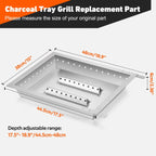 onlyfire Adjustable Charcoal Tray Stainless Steel Charcoal Ash Pan | Fits for Most Weber Spirit and Genesis Gas Grills,Helps Save Gas While Cooking