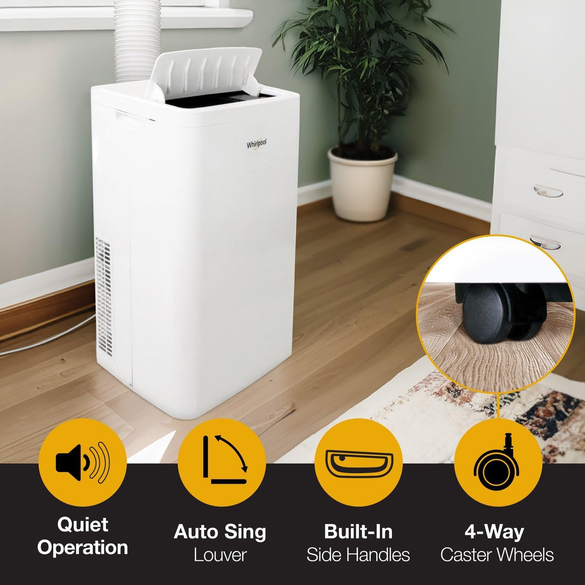 whirlpool 14,000 btu portable air conditioner with heater, view 9