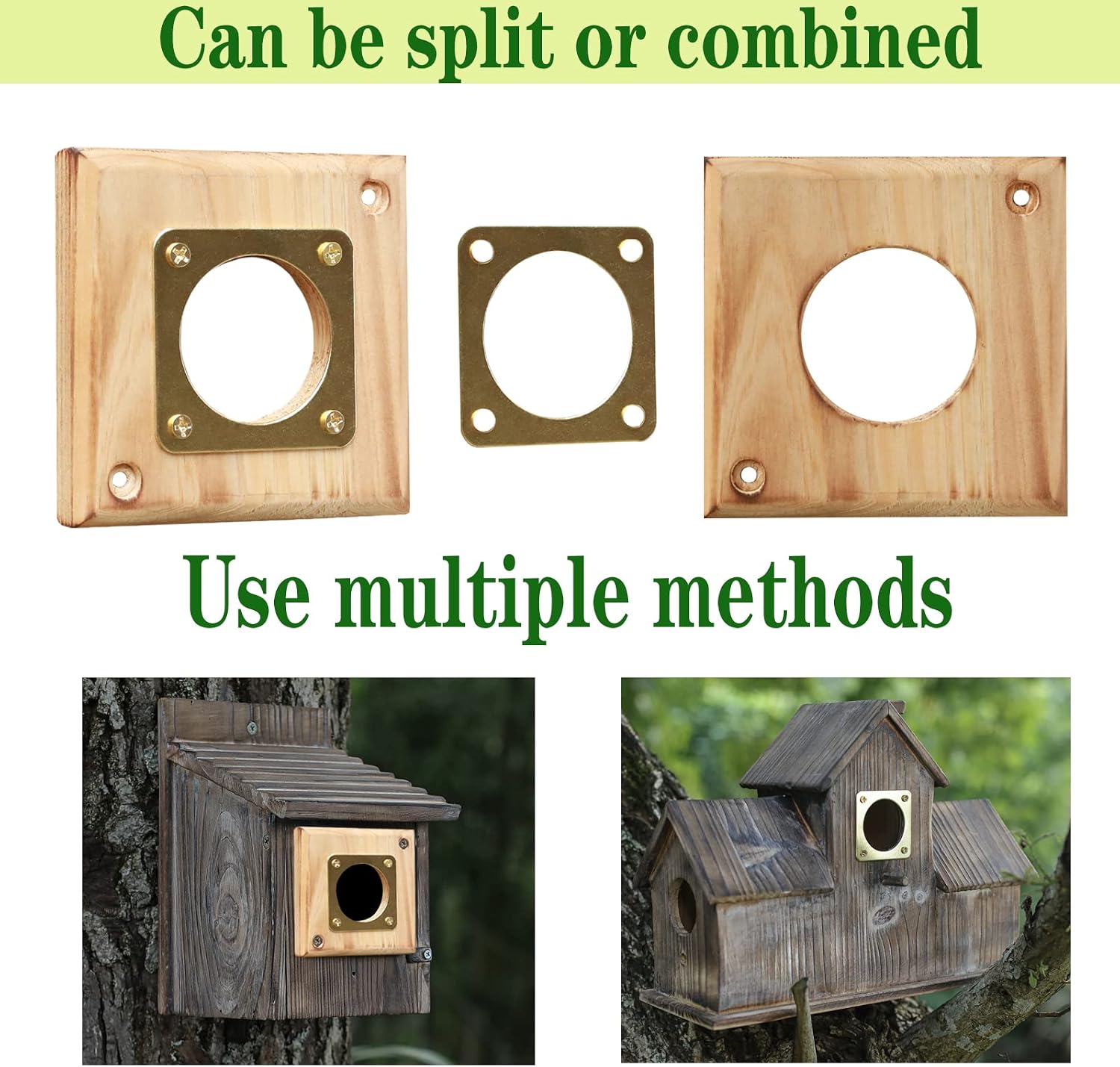 6-piece Metal Bluebird House Predator Guard，Metal Birdhouse Guard，Bird House Hole Protector Guard for Eastern Bluebird Box （3.81 cm Opening）