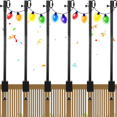 deck string light poles with adjustable 3" clamp, main product view