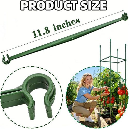 100Pcs Stake Arms for Tomato Cage, 11.8 inch Tomato Stake Connectors, Expandable Support Trellis Connectors for 11mm Stakes for Garden Climbing Plants Vegetables