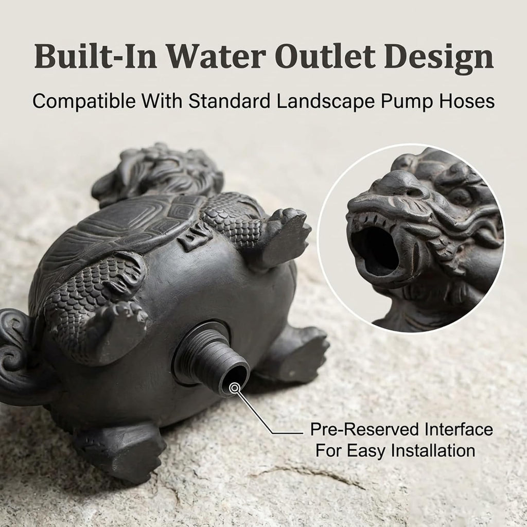 Pond spitters for Small Ponds Garden Decor for Koi Pond Decorative Stone-Effect Sculpture with Water Pump and Hose for Balcony,Courtyard Home Office