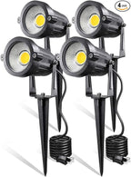 Z LED Landscape Lights,5W Outdoor Pathway Garden Yard Spotlight,IP65 Waterproof Garden Floodlight,Outdoor Spotlight with Stake,UL Cord 5-ft with Plug 3500K Warm White(Pack of 4)