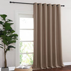 NICETOWN Blackout Curtains & Drapes - Privacy Thermal Efficiency Backdrop Curtains for Bedroom Room Divider Living Room Patio Sliding Glass Door, Wide 80 x Long 144 inch, Cappuccino, 1 Panel