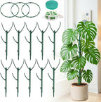 30-Pack Monstera Plant Support Stakes - Stackable Sticks for Indoor Plants up to 67" - Outdoor Garden Poles & Trellis with Tape & Twist Tie for Climbing Vines
