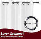 HolidayIdeas White Outdoor Curtains for Patio Waterproof 8 Pcs All Weather Balcony Grommet Top Outside Curtains for Apartments, Gazebo, Pergolas, Porch, 54x95 Inch