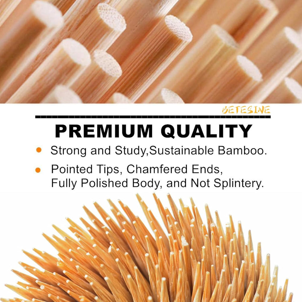 BETESINE 24 Inch Bamboo Marshmallow Roasting Sticks, 100 Pack, 6.3mm | Long 24-inch bamboo s'mores sticks for fire pits, campfires, hot dogs and cookouts; 100 disposable roasting sticks