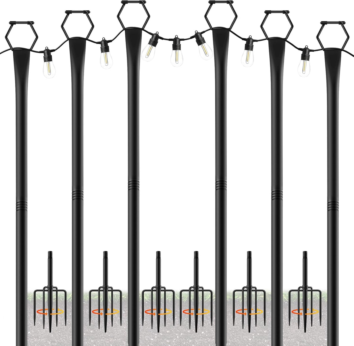 string light poles for outside, 10ft light poles, main product view