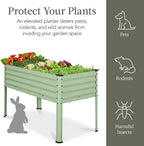Best Choice Products 48x24x30in Galvanized Raised Garden Bed, Metal Elevated Planter Box, Vegetable Garden for Backyard, Patio, Balcony - Sage Green