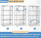 Waterproof Shelf Cover,Durable Dustproof Storage Wire Rack Covers,Outdoor Shelving Covers for Wire Shelves with Zipper 48''x24''x72'',Clear