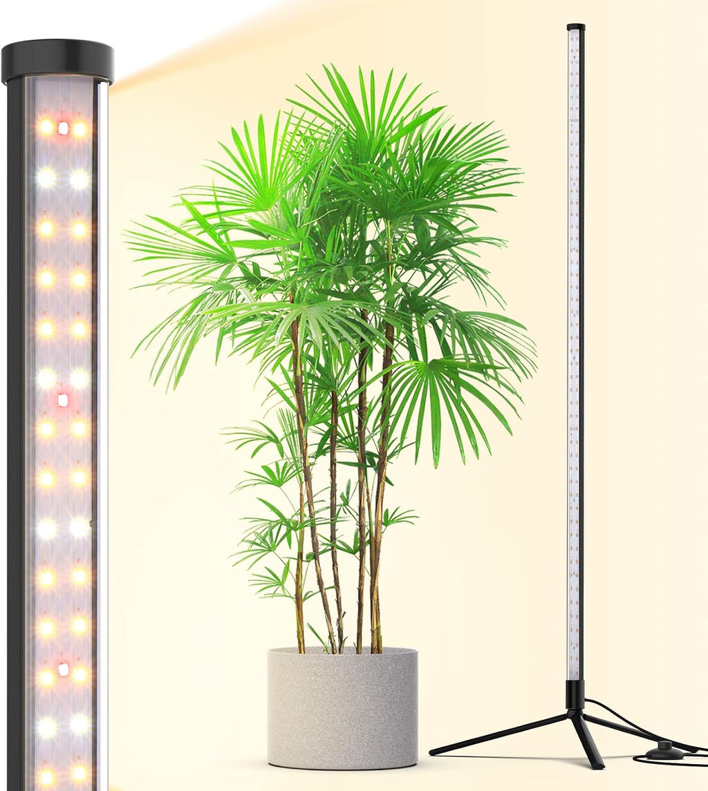 Barrina T10 Vertical Grow Light, 4FT 42W, Full Spectrum, High PPFD | Grow Lights for Indoor Plants, Standing Side Lighting to Plant Stand Flower and Tall Plants, Foot Switch with Tripod Base