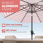 Tempera Patio Market Outdoor Table Umbrella with Auto Tilt and Crank, Large Sun Umbrella with Sturdy Pole & Fade Resistant Canopy, Easy to Set