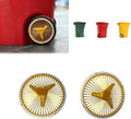 Trash Can Wheel Rims Set of 2, Decorative Covers for Garbage Bins (Gold)