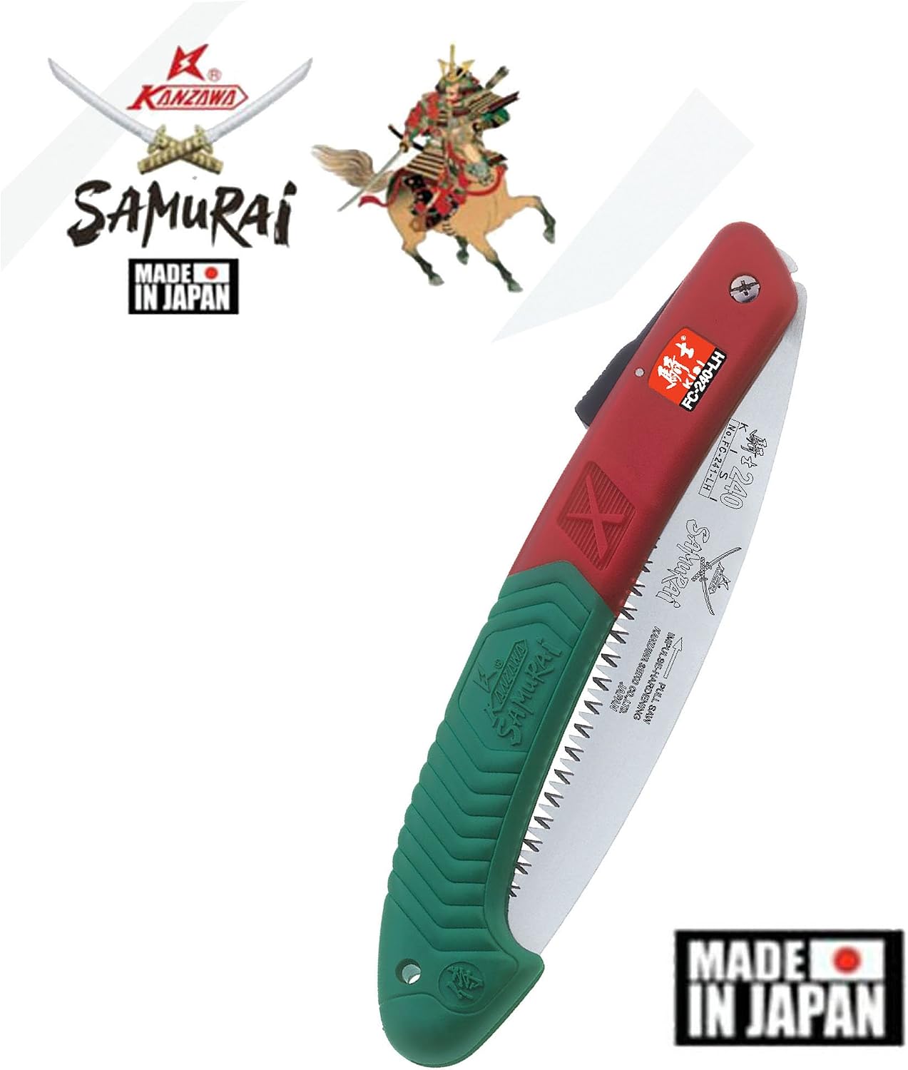 Samurai KISI FC-240-LH / 9 1/2" (24cm) Folding Curved Blade Saw Made in Japan