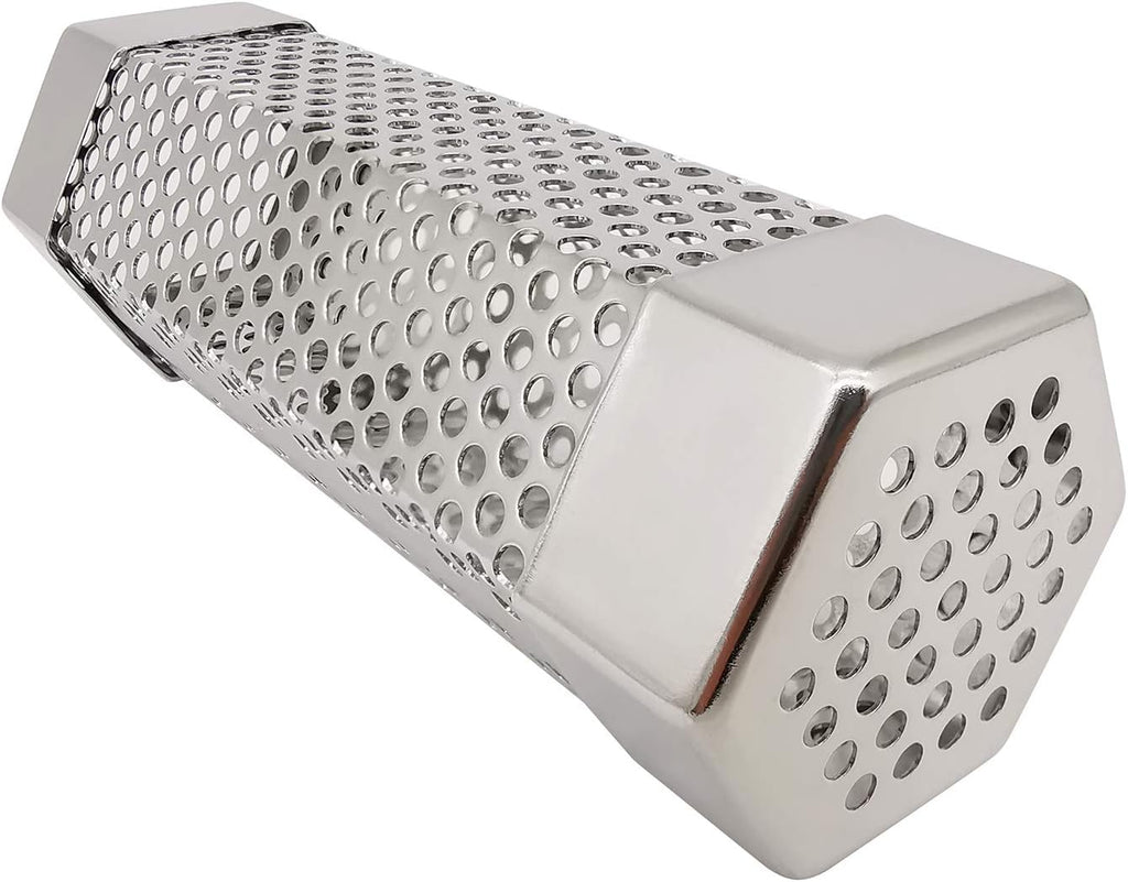 Smoker Smoke Tube Box for Pellets Grill, 6" Hexagon, 1Pack | 304 Stainless Steel BBQ Cold Smoker Generator Tube, 2.5 Hours of Billowing Hot or Cold Smoking