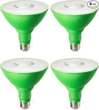 EDISHINE St.Patrick's Day/Easter Decorations PAR38 Green LED Flood Light Bulbs, Dimmable LED Light Bulb, 18W(120W Equivalent), Outdoor Weatherproof Light Bulb, E26 Base, 4 Pack