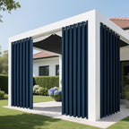 Joydeco Blackout Patio Sliding Door Curtains 96 Inches Long, Grommet Privacy Room Divider Curtains, Extra Wide Thermal Blackout Drapes for Bedroom Living Room (Navy Blue, 80Wx96L, 1 Panel)