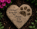 Carson Pet Memorial Garden Stepping Stone Heart Paw Print, 9.5 Inch