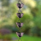 monarch rain chains aluminum lotus black rain chains shown in use