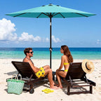 Garvee 10FT Patio Umbrella - Outdoor Table Umbrella with Smooth Crank Lift, Push Button Tilt and 8 Sturdy Ribs - Market Umbrella UV Protection Waterproof for Pool, Deck, Yard, Garden (Sky Blue)