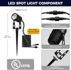 L LOHAS LED RGB Dusk to Dawn Low Voltage Landscape Lighting, IP65 Outdoor Spotlight with Transformers&Remote Control, Color Changing Timing Plug in Spotlights for Yard Backyard Pathway 6Pack